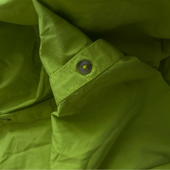 Pilcro Anthropologie Drawstring Chartreuse Poplin Button Blouse medium green - Picture 9 of 10